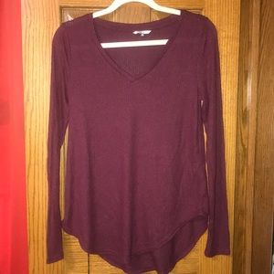 Buckle Long Sleeve V Neck